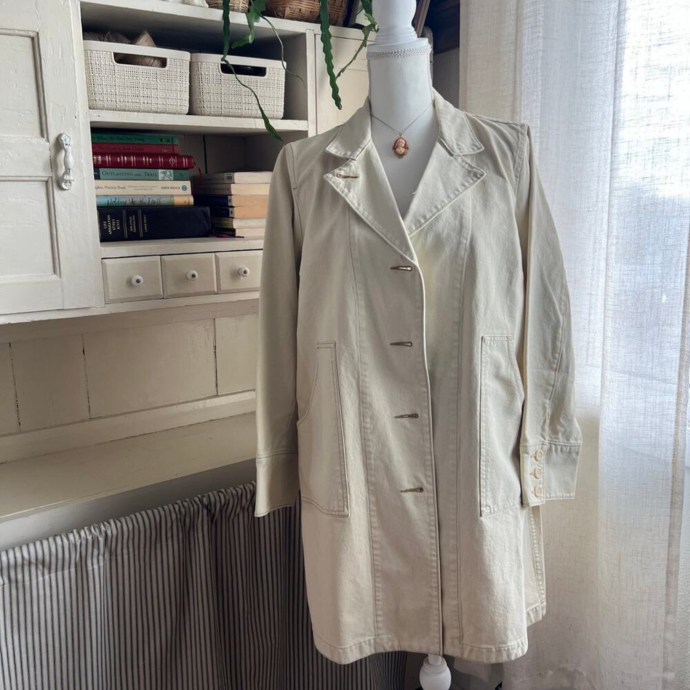Vintage gap button down chore coat cream taupe size medium